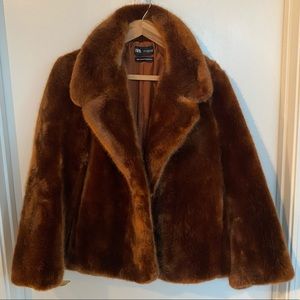 *SOLD* Zara faux fur jacket - bronze